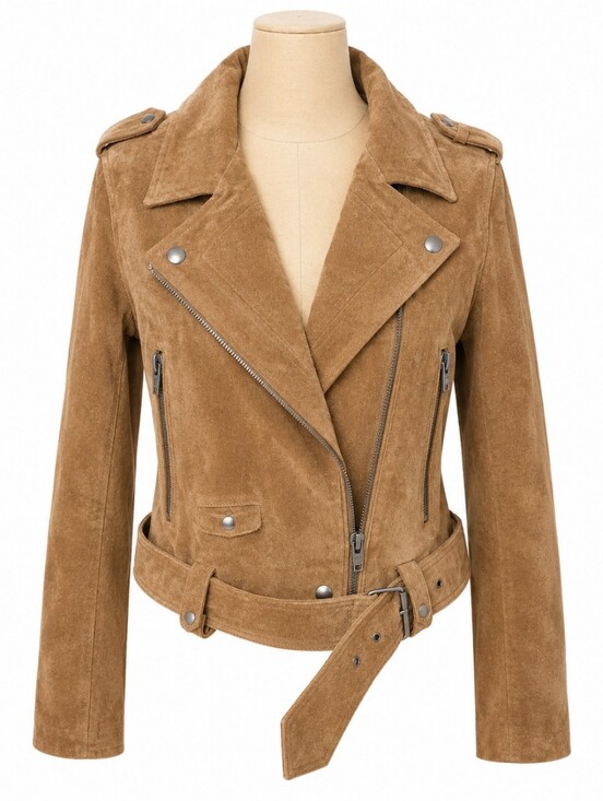 Blank NYC Jackets & Blazers - 🍁 BLANKNYC Genuine Leather Suede Moto Jacket Brown Belted Women's M